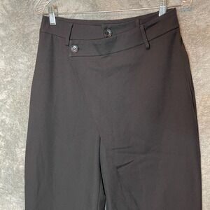 Anewsta Womens Asymmetrical Hem High Waist Straight Leg Dress Pants M Minimalist